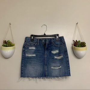 AEROPOSTALE Distressed Denim Mini Skirt with Pockets Size 000